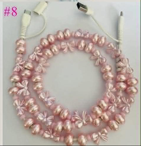 SOLID COLOR BEADED 4-IN-1 FAST CHARGING CABLE - GREAT QUALITY AND LOTS OF COLORS