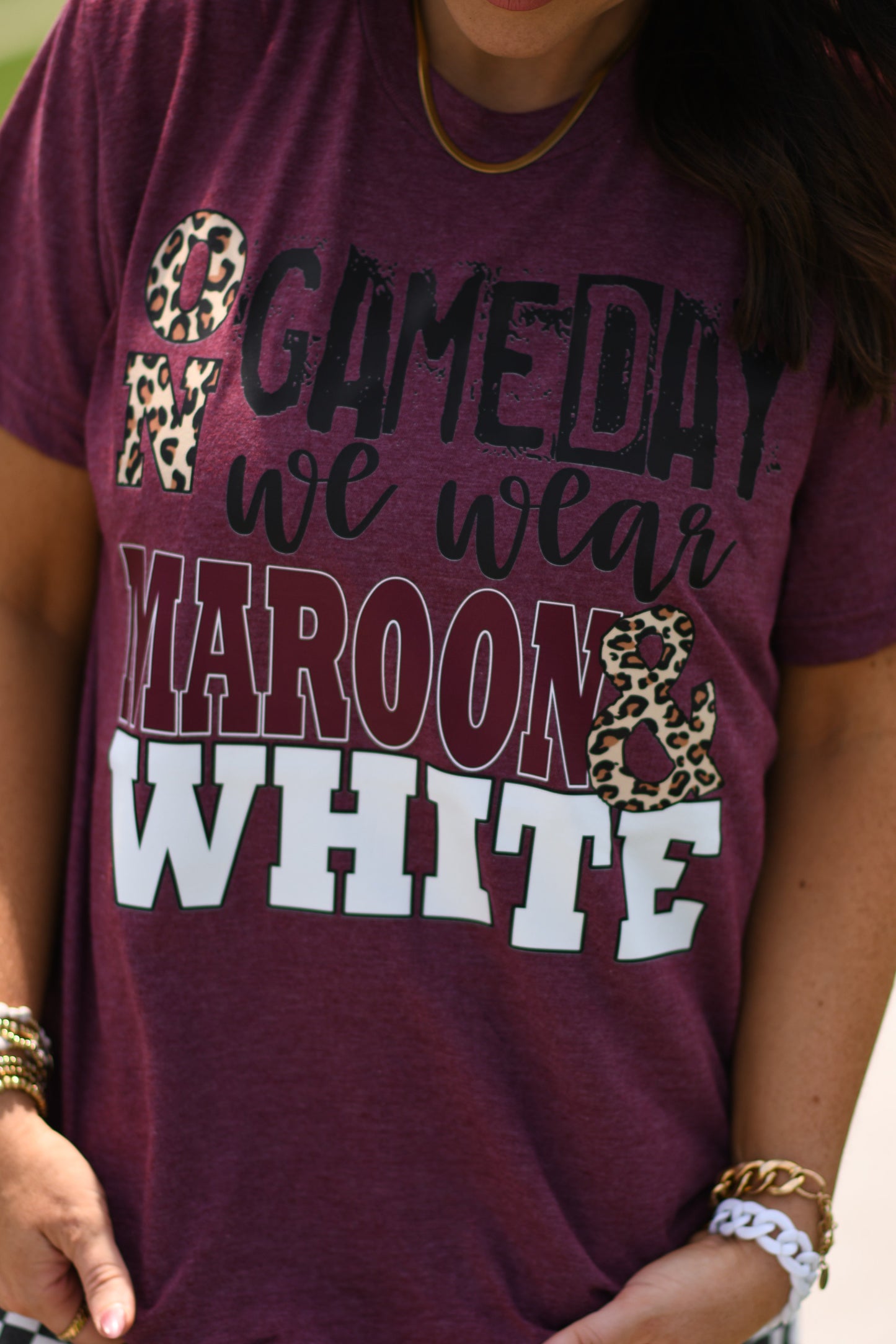On Game Days We Wear Maroon and White Tee