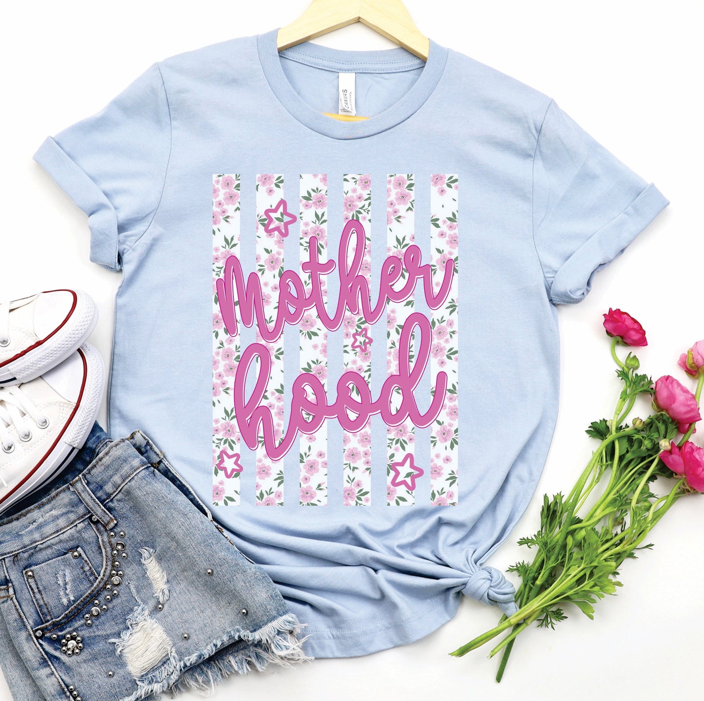 Motherhood Floral Stripes Tee