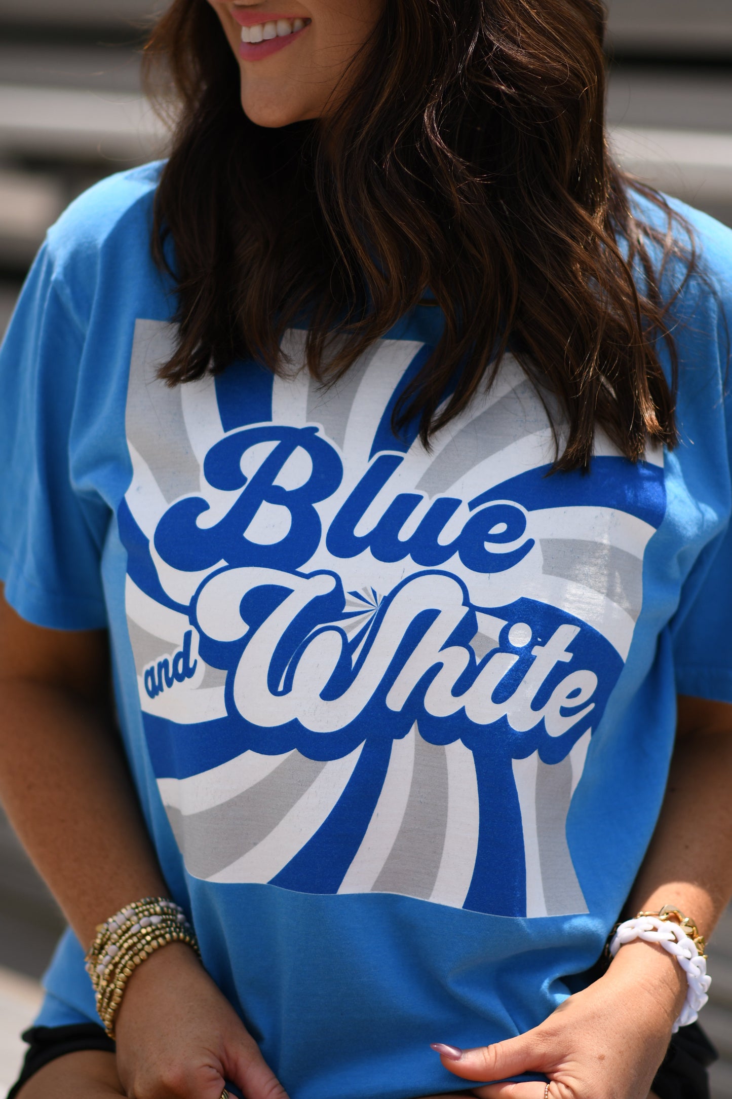 Blue and White Retro Tee