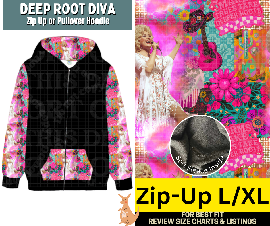Deep Root Diva Zip-Up Hoodie