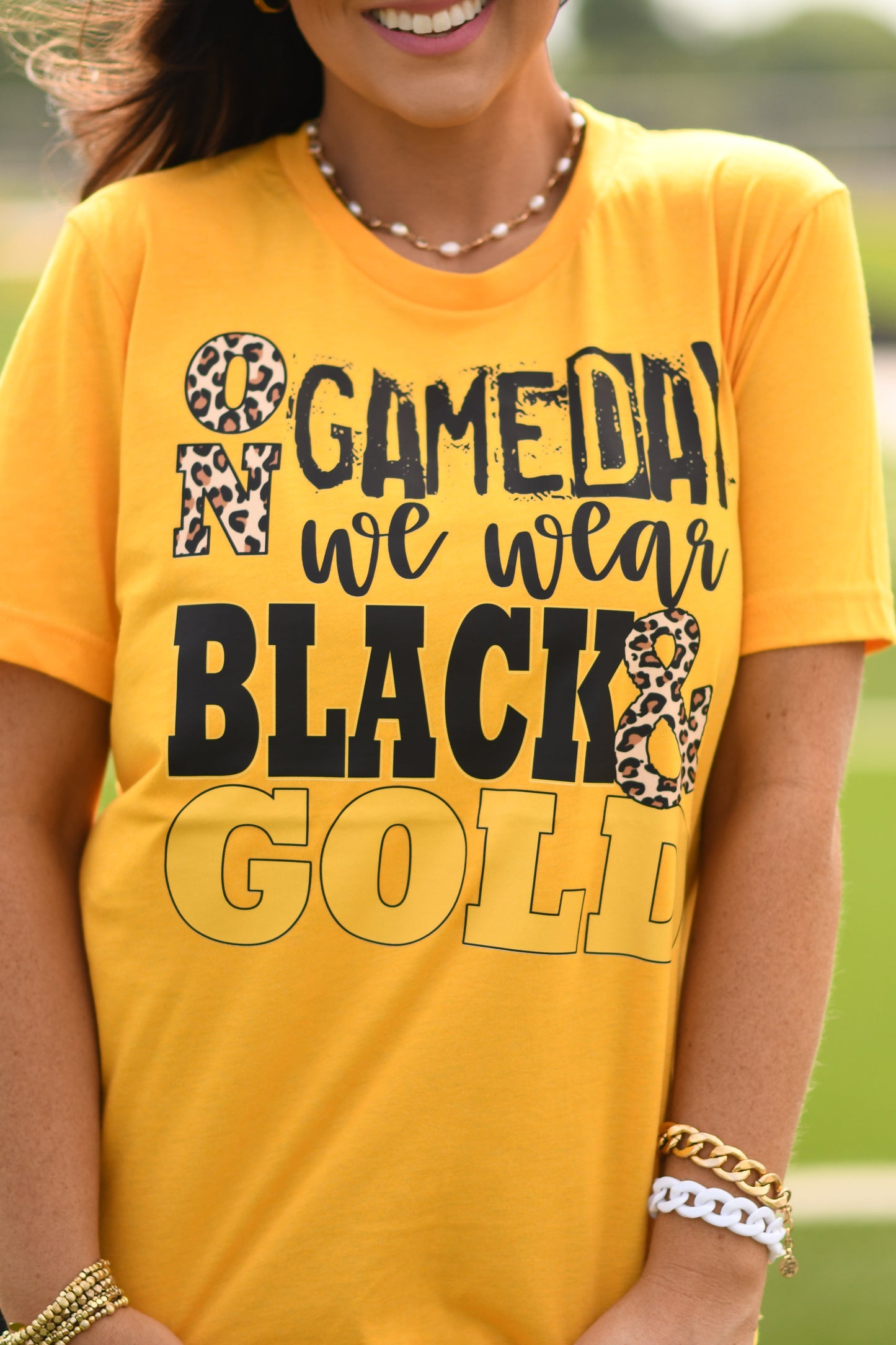 On Game Days We Wear Black And Gold Tee