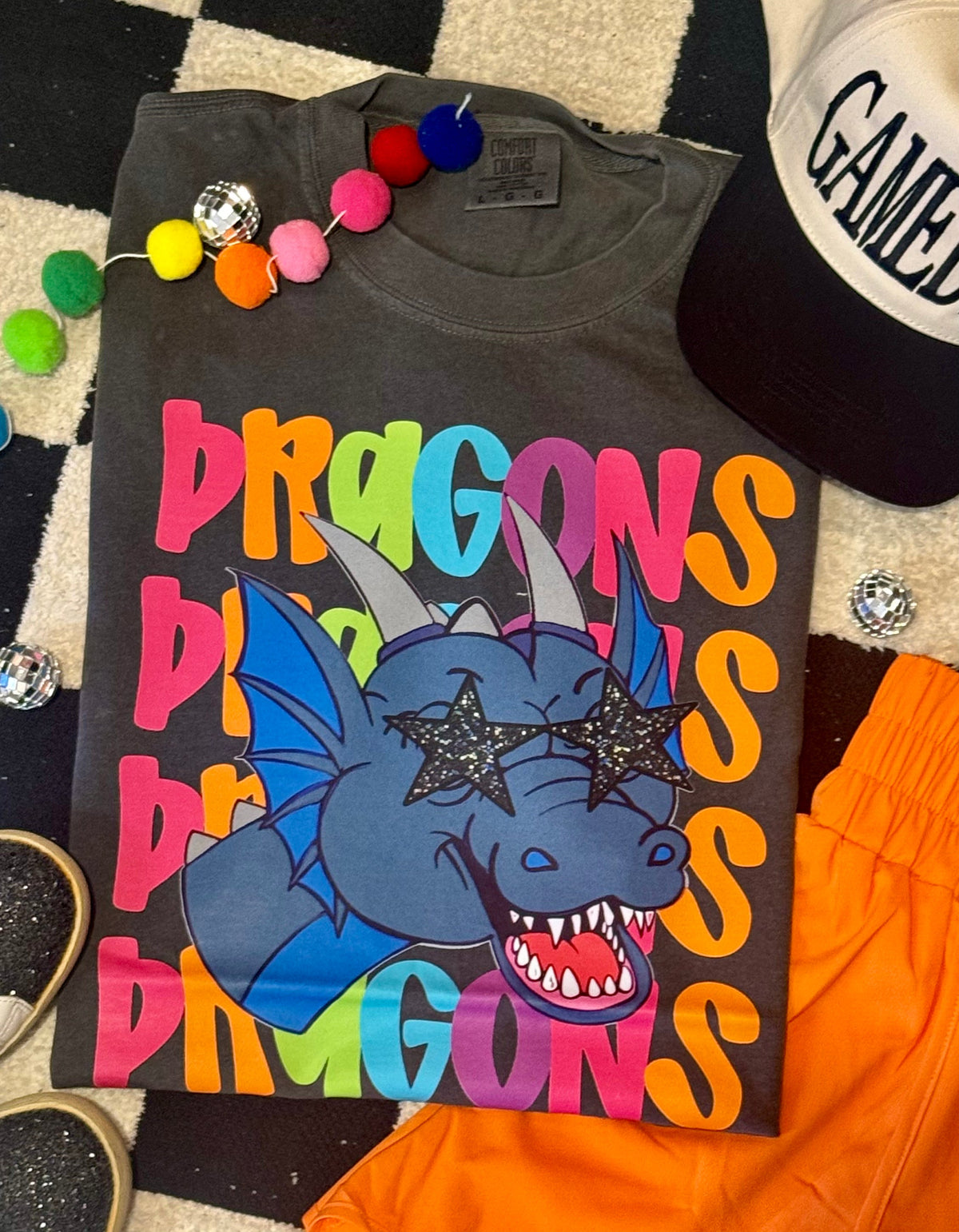 Dragons Neon Mascot Tee