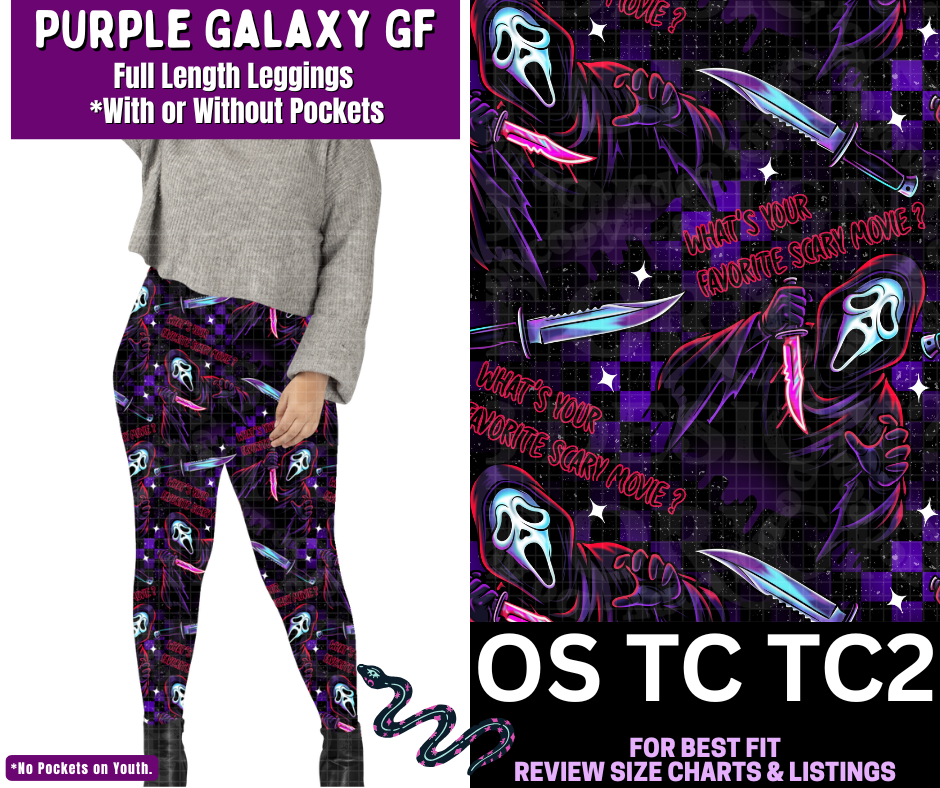 Purple Galaxy GF Full Length Leggings w/ Pockets