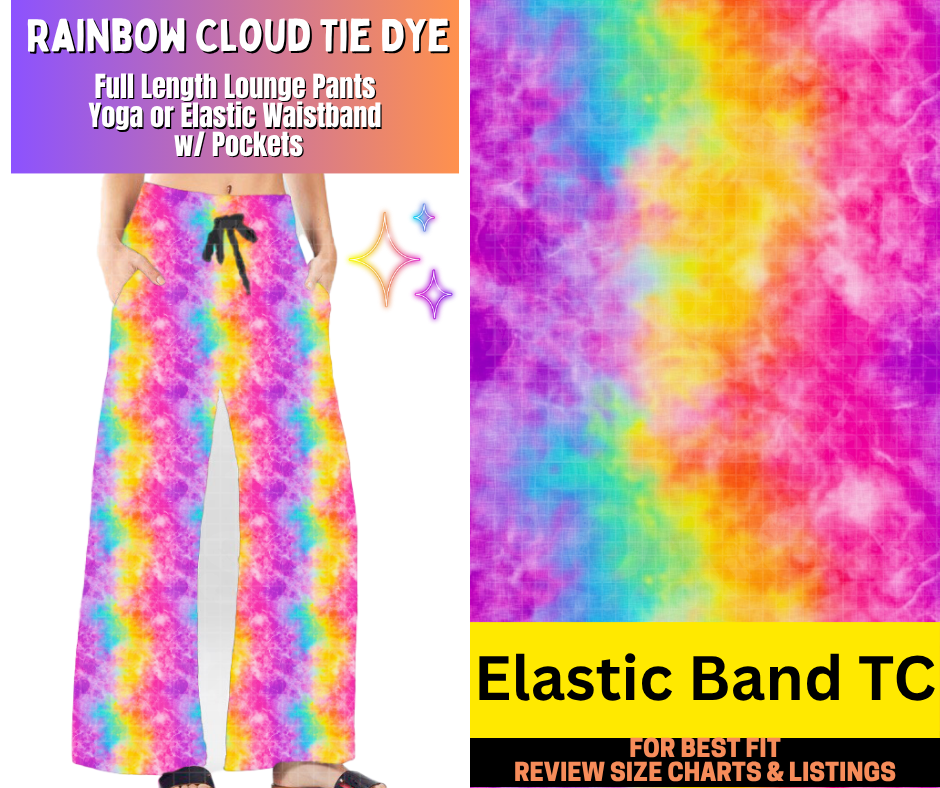Rainbow Cloud Tie Dye Fleece Lounge Pants
