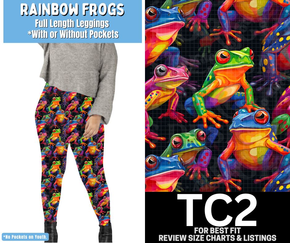 Rainbow Frogs Full Length Leggings w/ Pockets