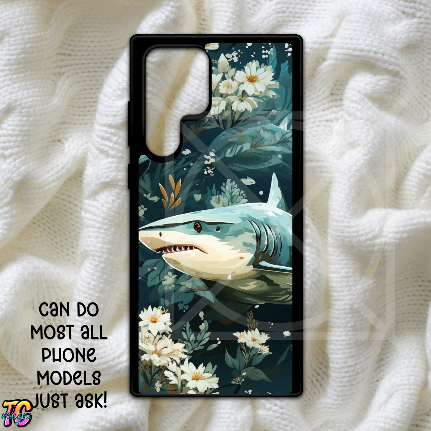 Floral Shark Phone Case Choose Model