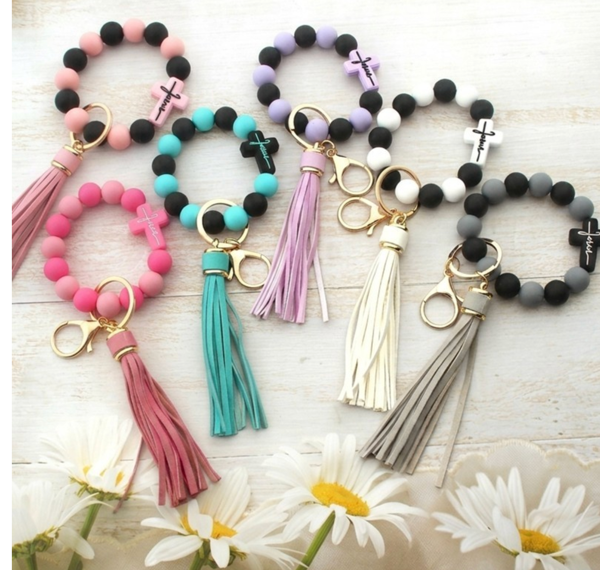 RELIGIOUS SILICONE BASED WRISTLET KEYCHAIN