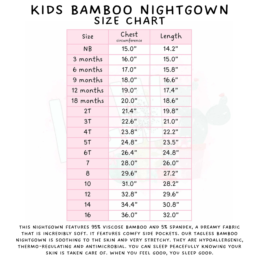 Ready to Ship Black Spark Adult & Kid's Bamboo Nightgown - 6T