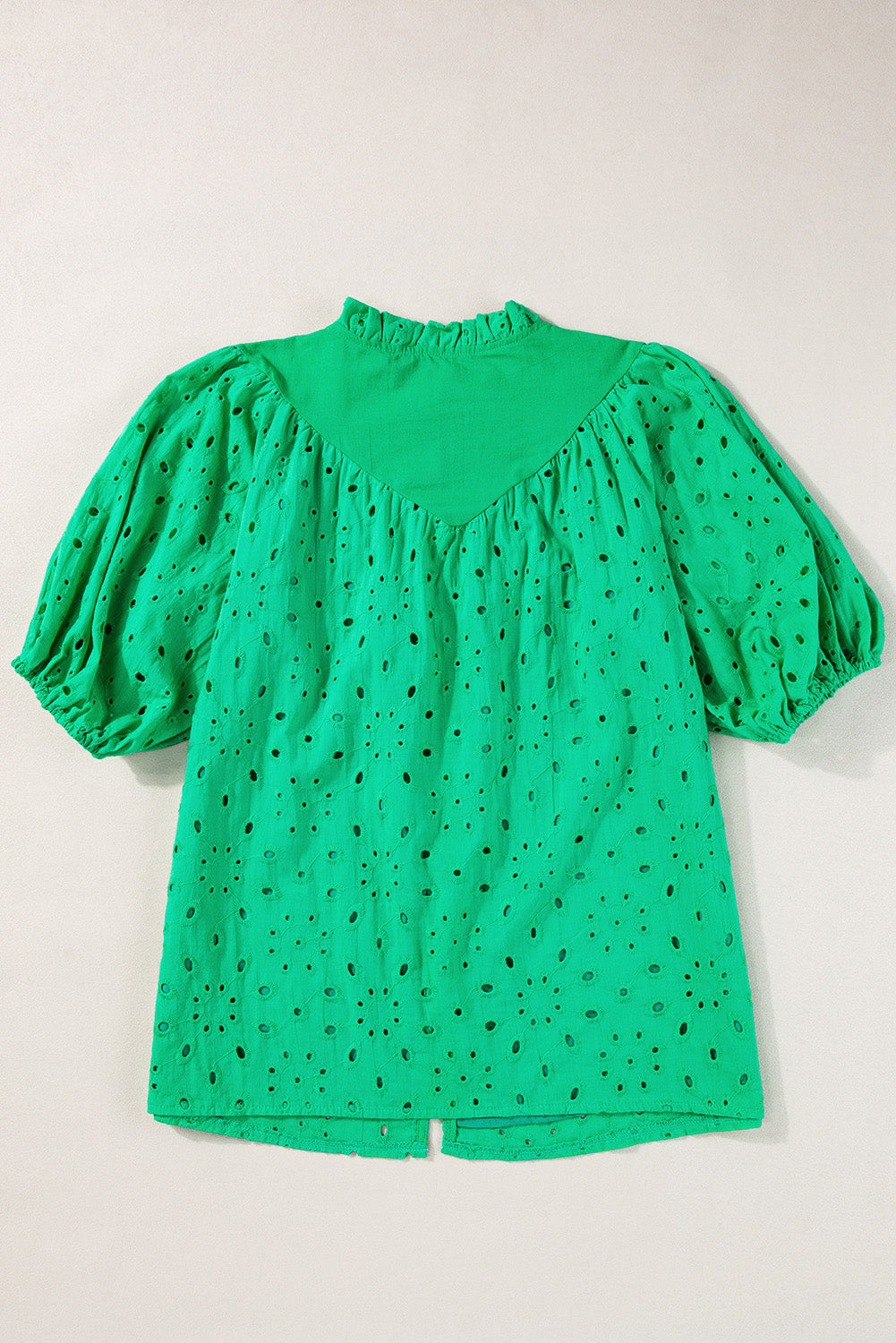 Arielle Embroidered Hollow-out Puff Sleeve Blouse