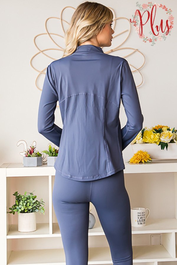 HEIMISH ZIP UP ATHLEISURE JACKET WITH POCKETS AND THUMB HOLE