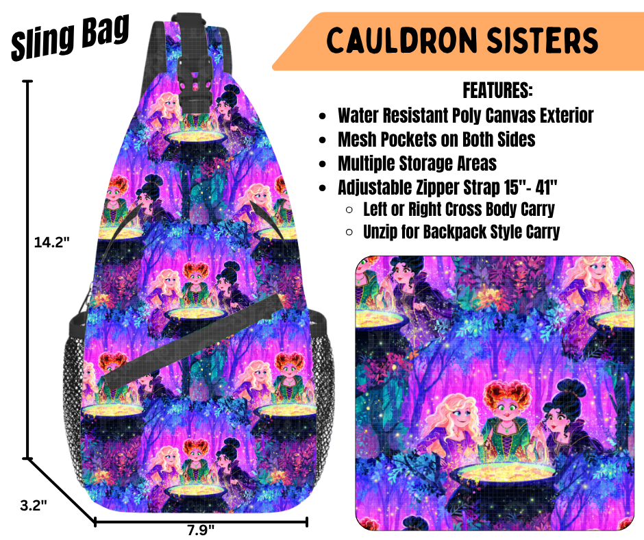 Preorder! Closes 6/22. ETA Sept. Cauldron Sisters Sling Bag