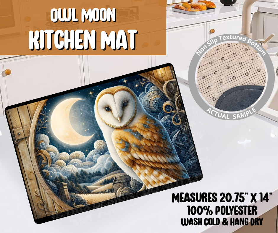 Preorder! Closes 6/8. ETA Sept. Owl Moon Kitchen Mat