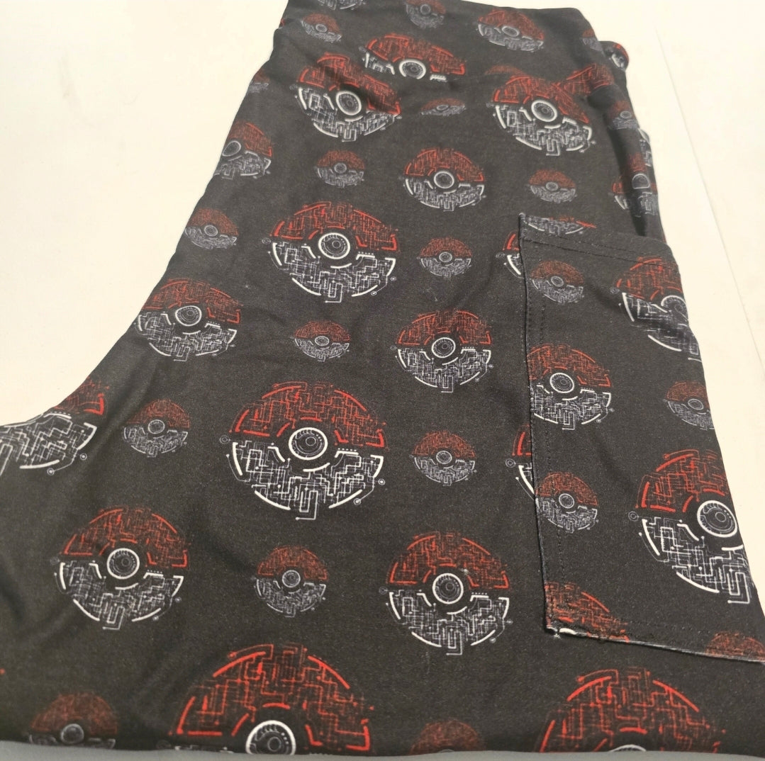Poke Ball Capri with Pockets - OS