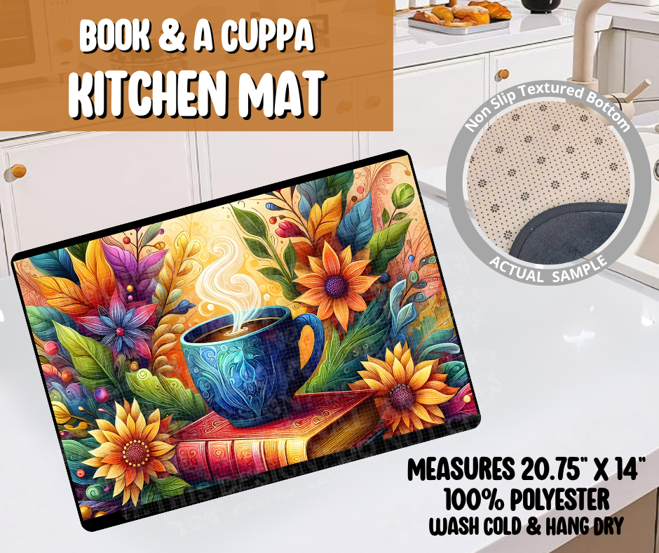 Preorder! Closes 6/8. ETA Sept. Book & A Cuppa Kitchen Mat