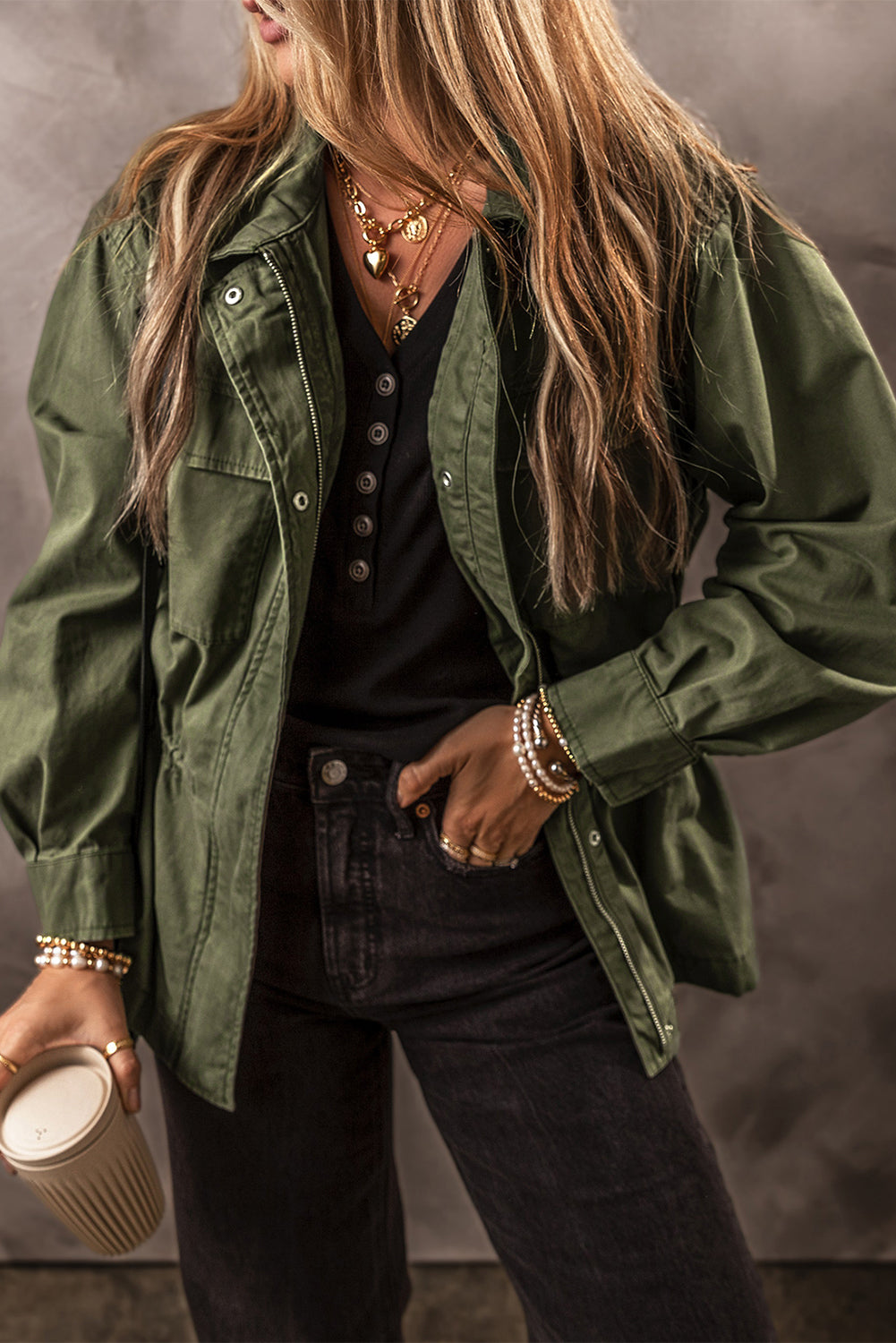 Francesca Tight Waist Collared Jacket