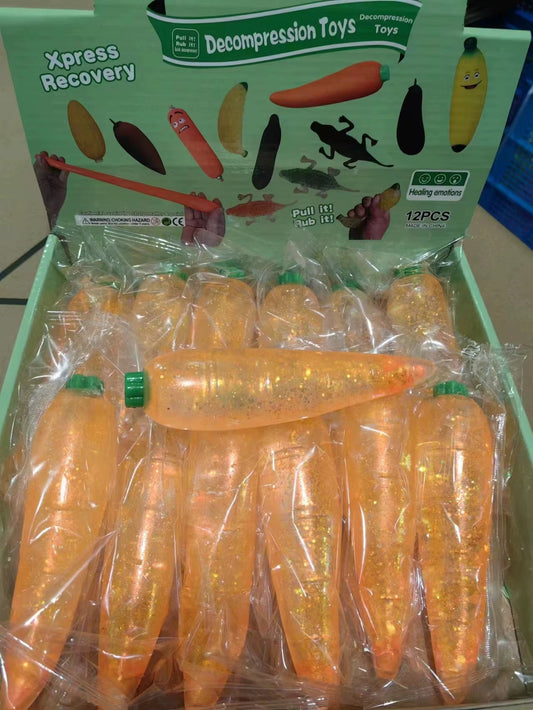Orange Carrot Glitter Squishy *May 11-15 Shipment*