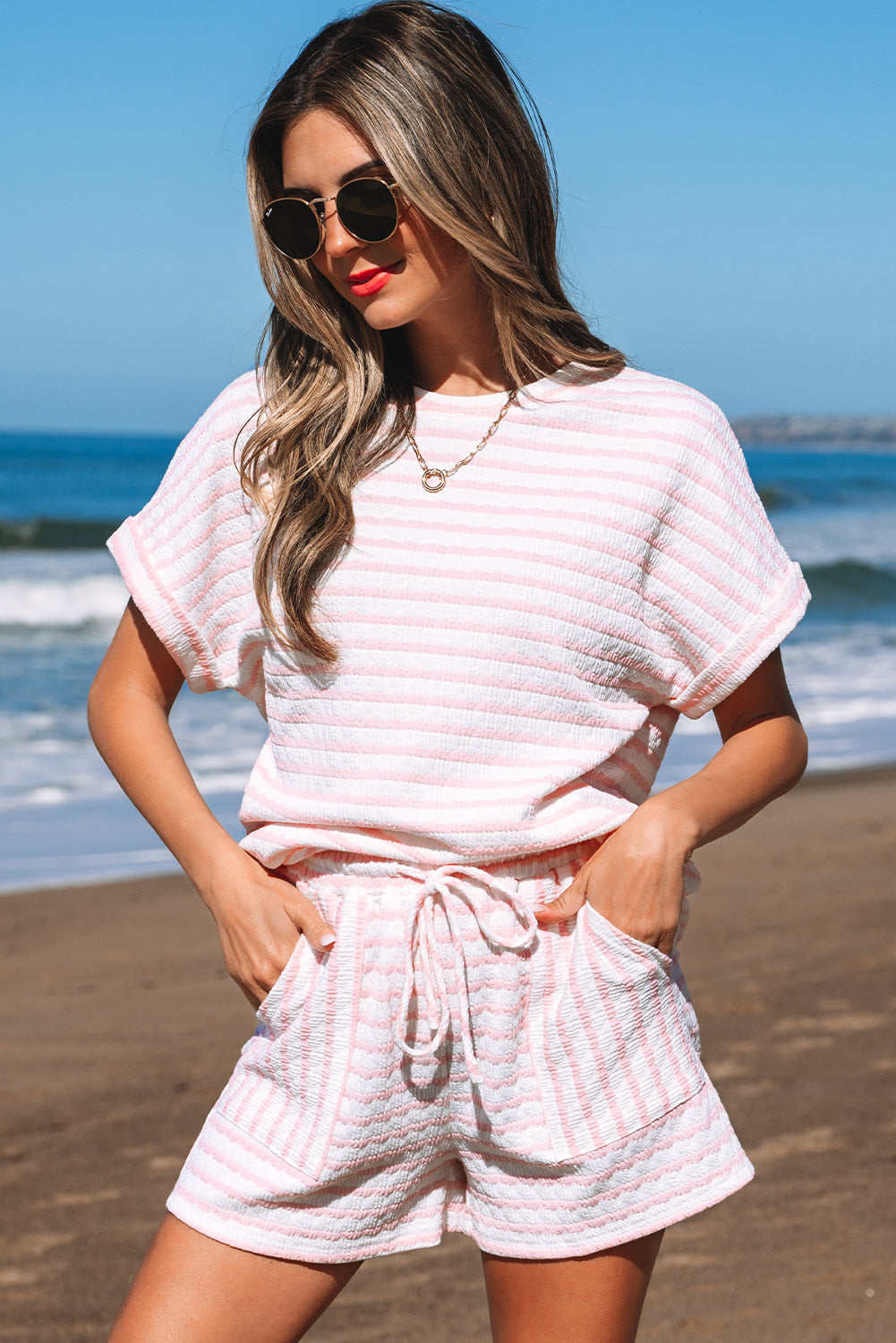 Milana Stripe Knitted Set