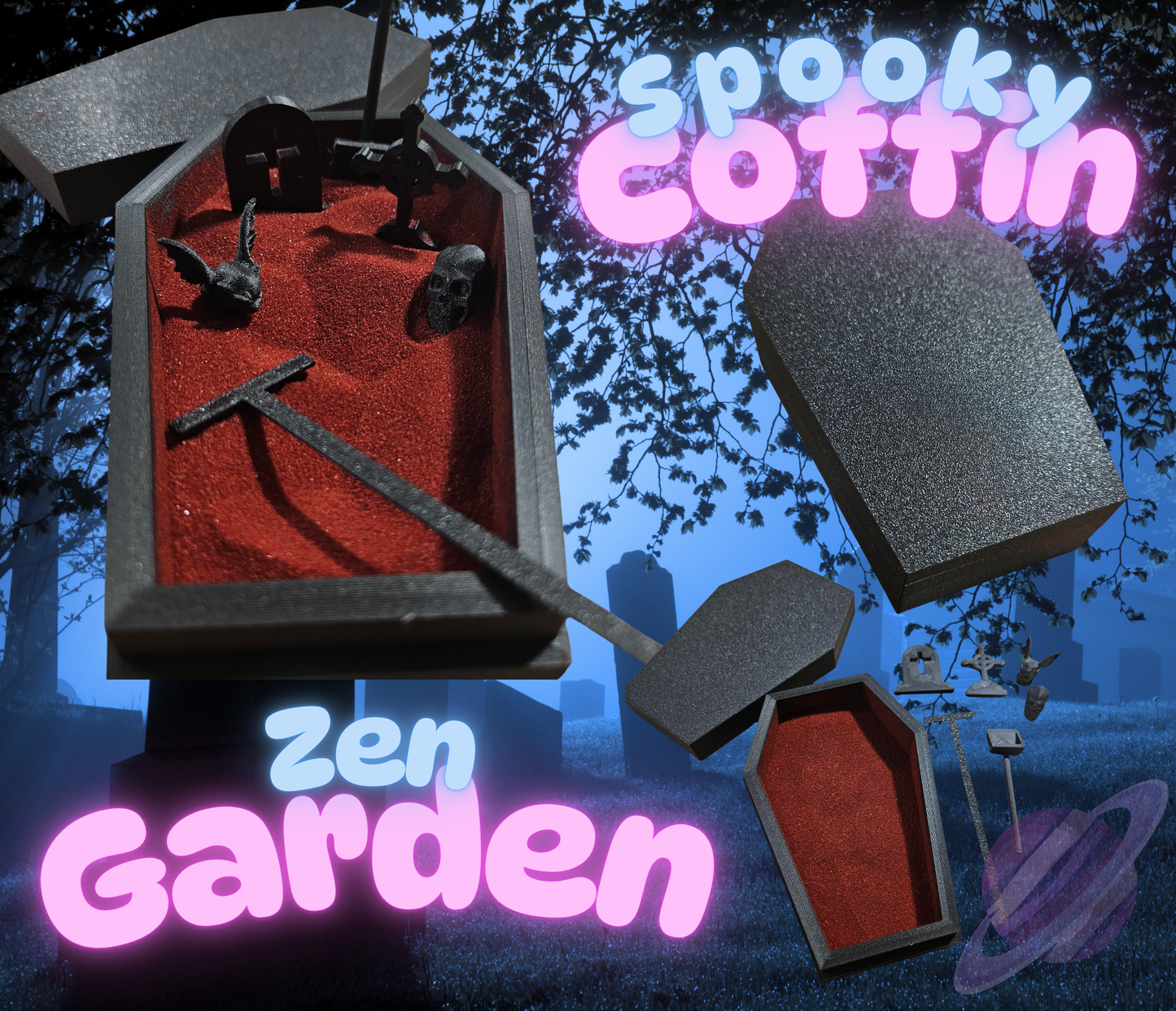 SPOOKY COFFIN ZEN GARDEN