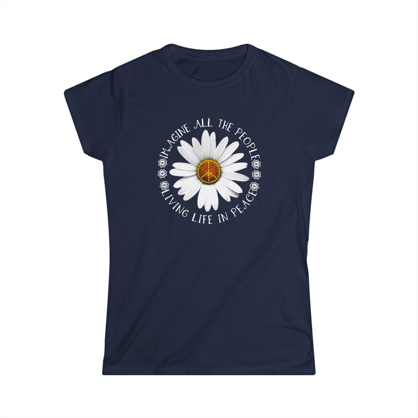 DAISY PEACE CUSTOM TEE - WOMEN'S FLORAL PEACE SIGN T-SHIRT