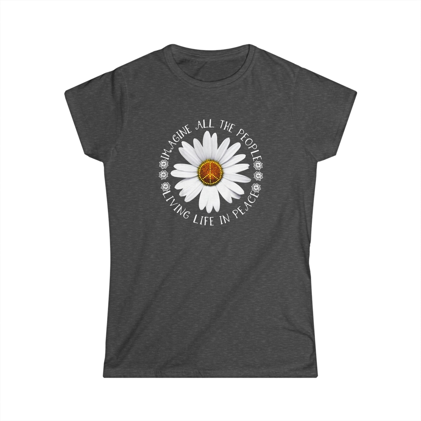 DAISY PEACE CUSTOM TEE - WOMEN'S FLORAL PEACE SIGN T-SHIRT