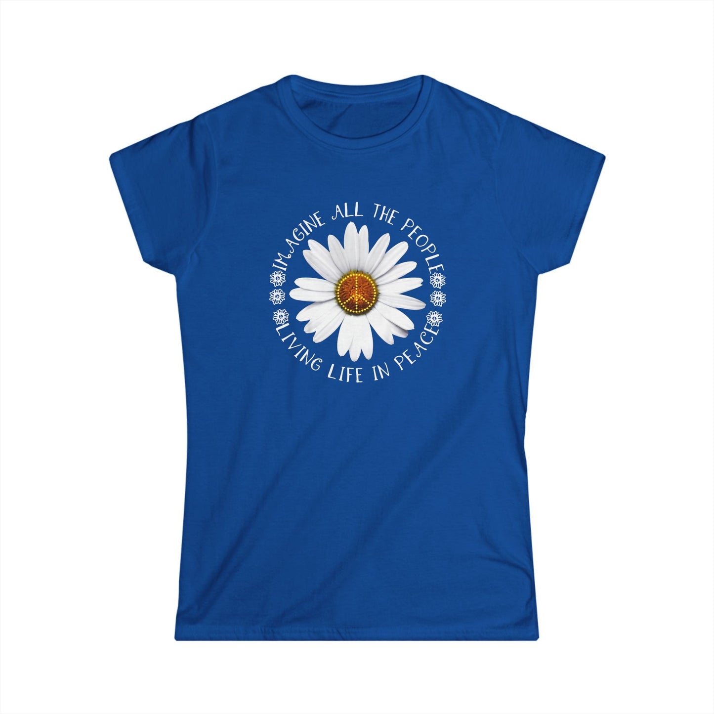 DAISY PEACE CUSTOM TEE - WOMEN'S FLORAL PEACE SIGN T-SHIRT