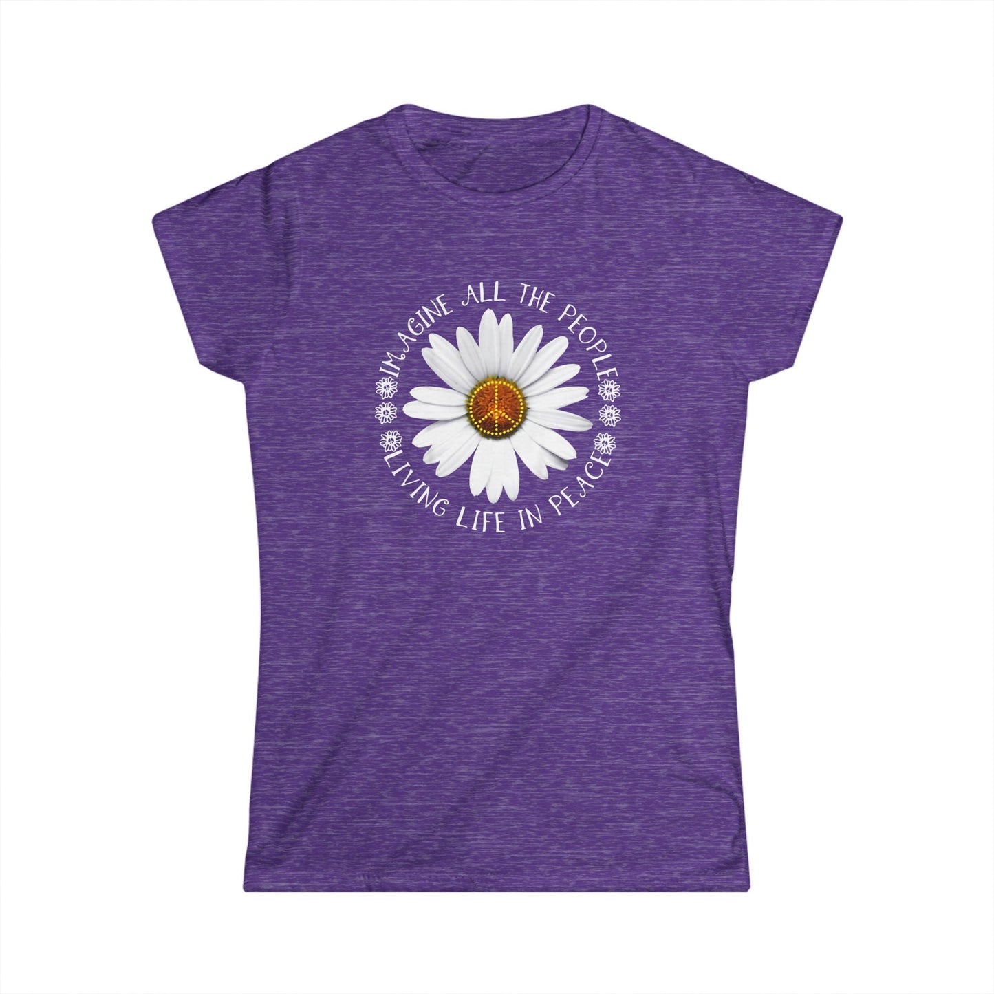 DAISY PEACE CUSTOM TEE - WOMEN'S FLORAL PEACE SIGN T-SHIRT