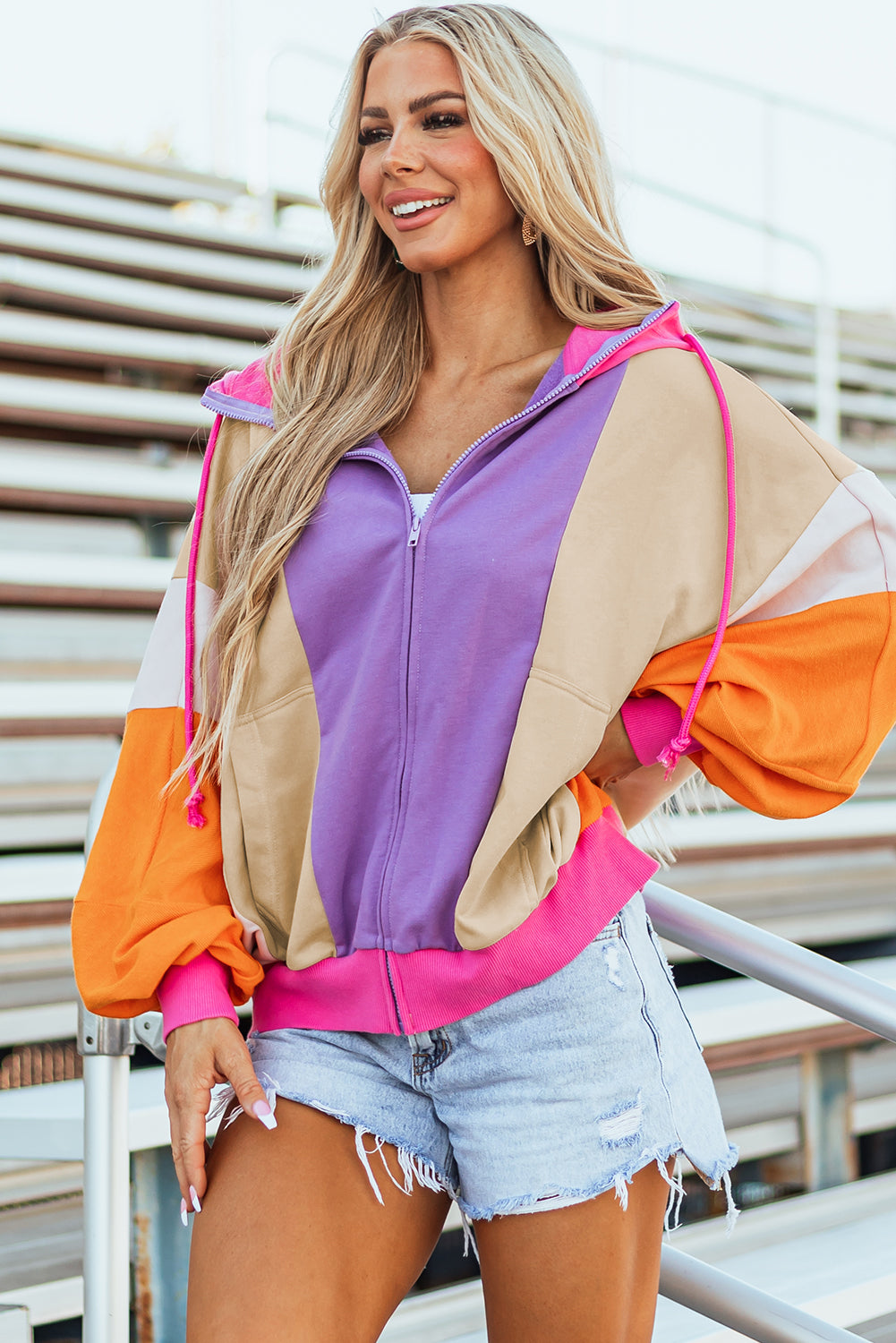 Remy Patchwork Full Zipped Hoodie