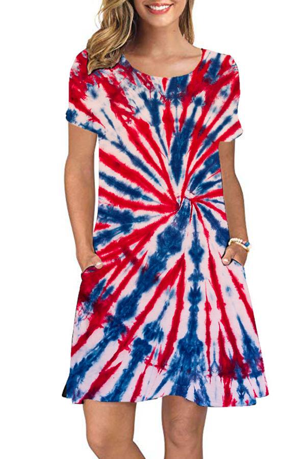 RWB TIE DYE POCKET DRESS