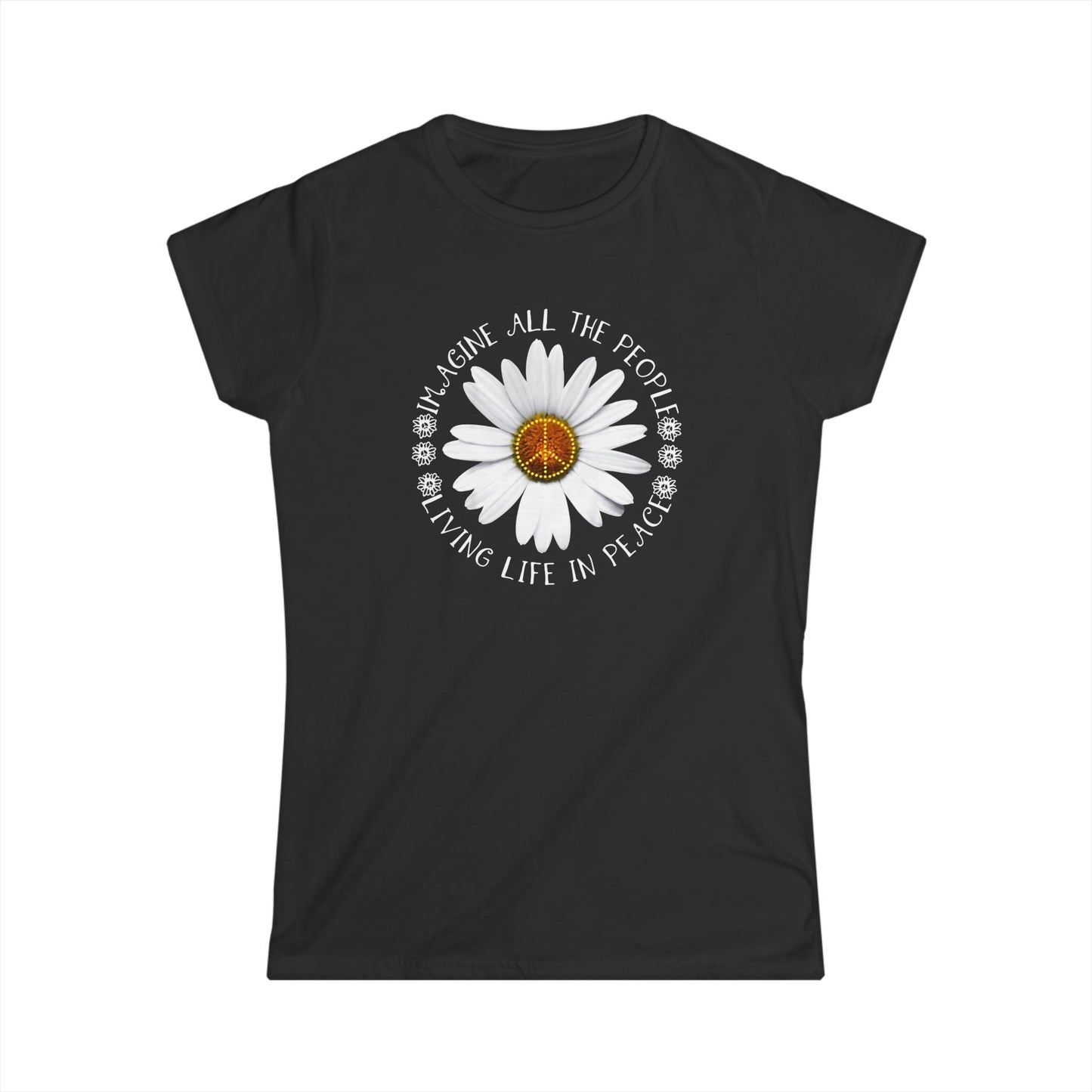DAISY PEACE CUSTOM TEE - WOMEN'S FLORAL PEACE SIGN T-SHIRT