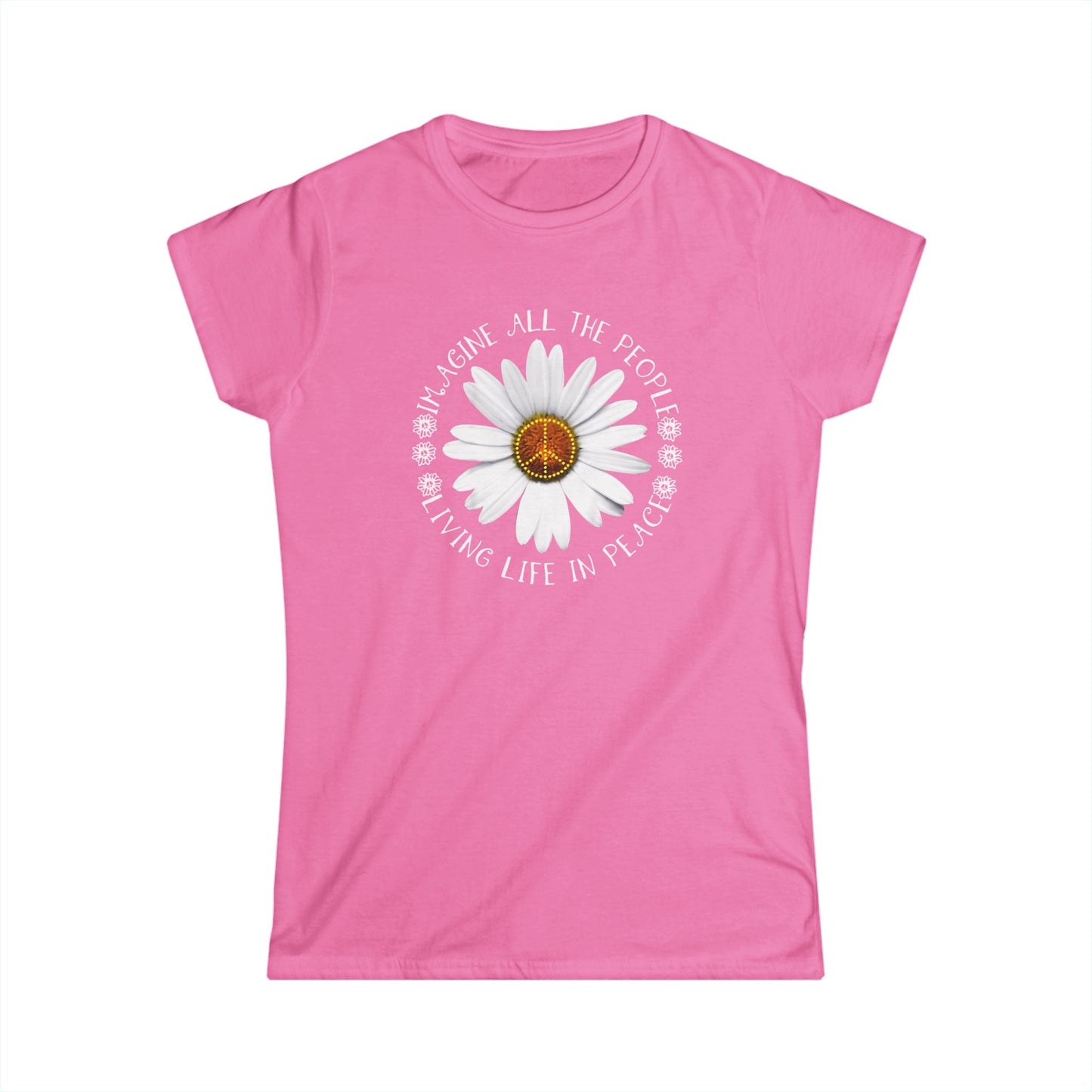 DAISY PEACE CUSTOM TEE - WOMEN'S FLORAL PEACE SIGN T-SHIRT
