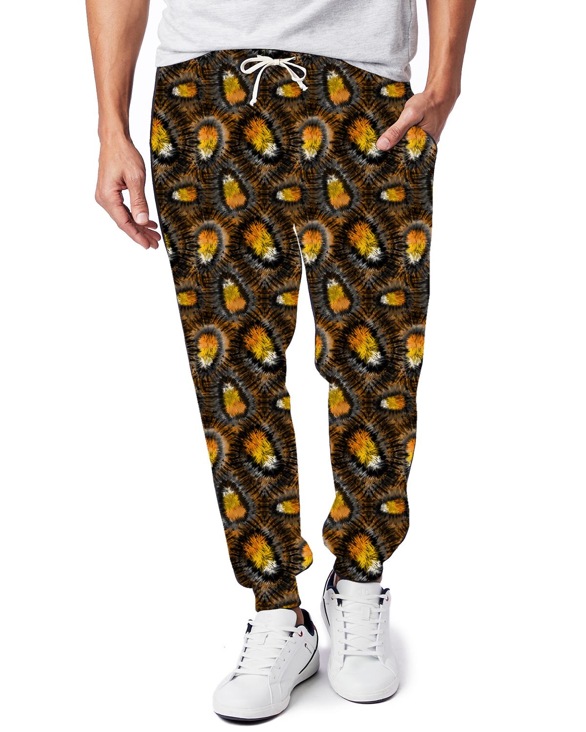 HIPPIE HALLOWEEN-TIE DYE CANDY CORN JOGGERS