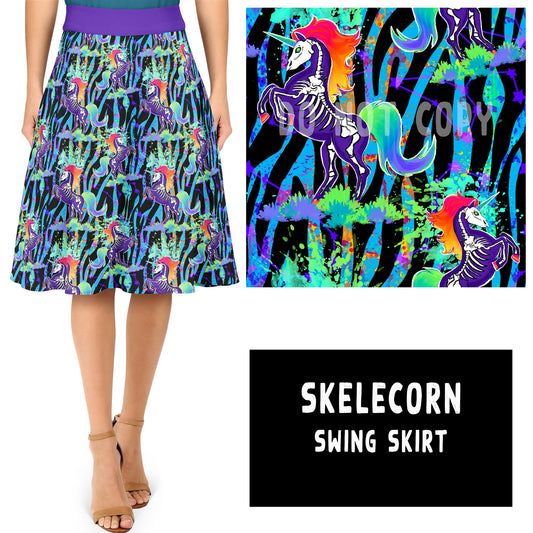 SPOOKY LF RUN- SKELECORN SWING SKIRT