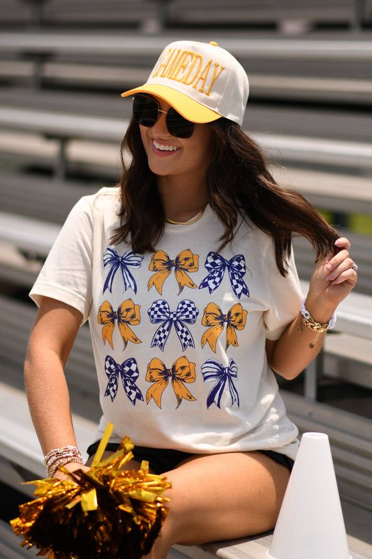 Purple and Gold Bows Tee