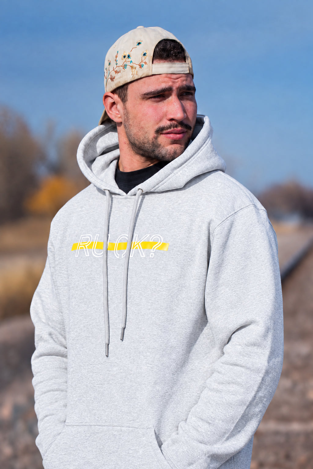 Stigma-Breaking Hoodie - Gold Line (Heather Grey)