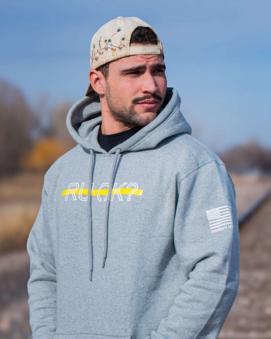 Stigma-Breaking Hoodie - Gold Line (Heather Grey)