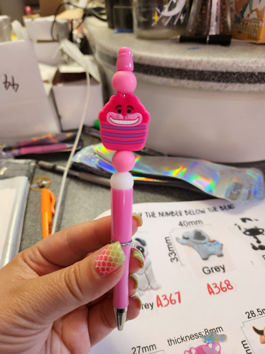 Mad Cat Silicone Beaded Pen or Keychain