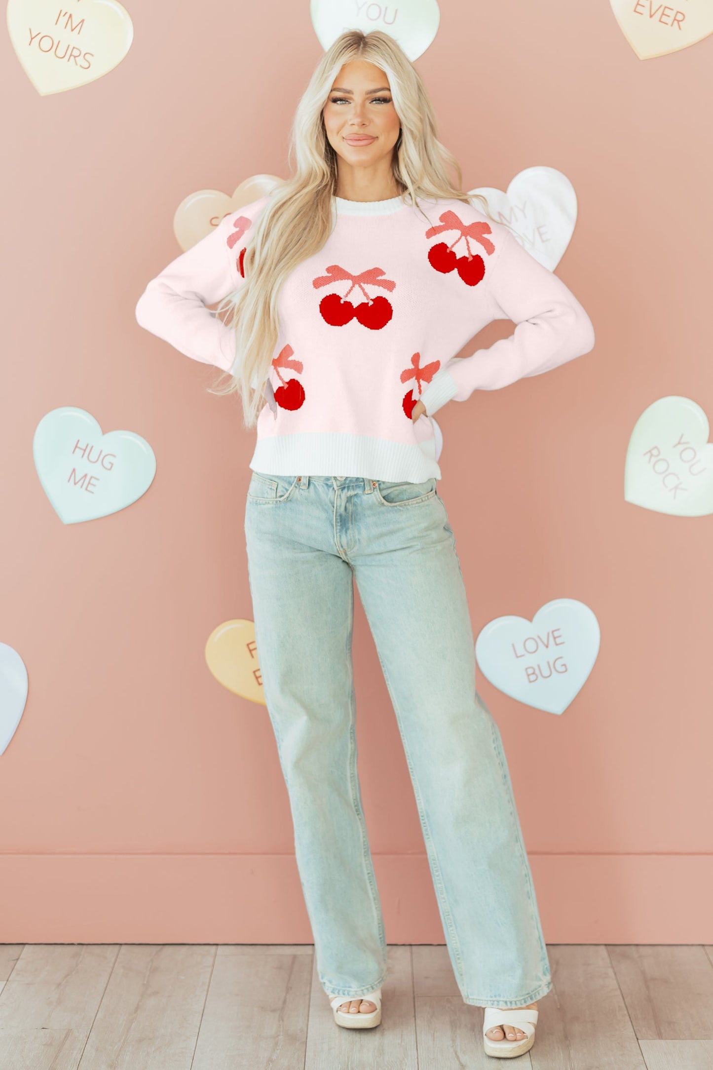 Nevaeh Pattern Drop Shoulder Sweater