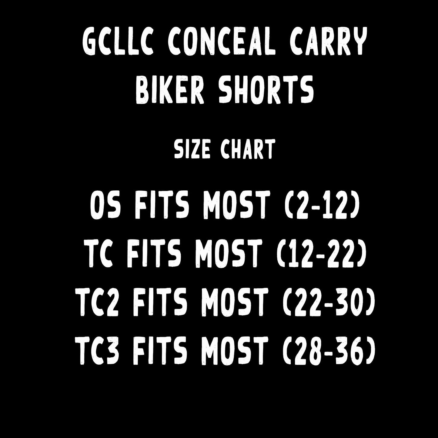 CONCEAL CARRY RUN- SOLID BLACK BIKER SHORTS