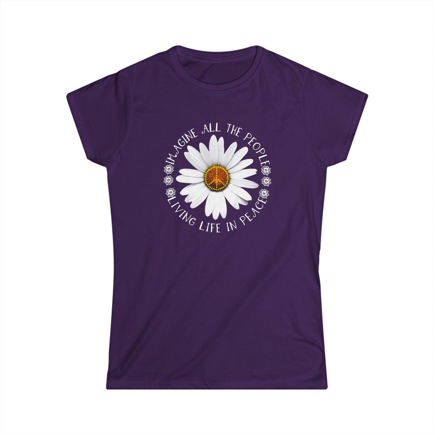 DAISY PEACE CUSTOM TEE - WOMEN'S FLORAL PEACE SIGN T-SHIRT