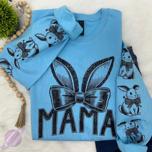 MAMA & MINI  BUNNY COLLECTION SWEATSHIRT W/ SLEEVE PRINT(ORDER NO SLEEVE PRINT OR TEES ON CUSTOM LINK)