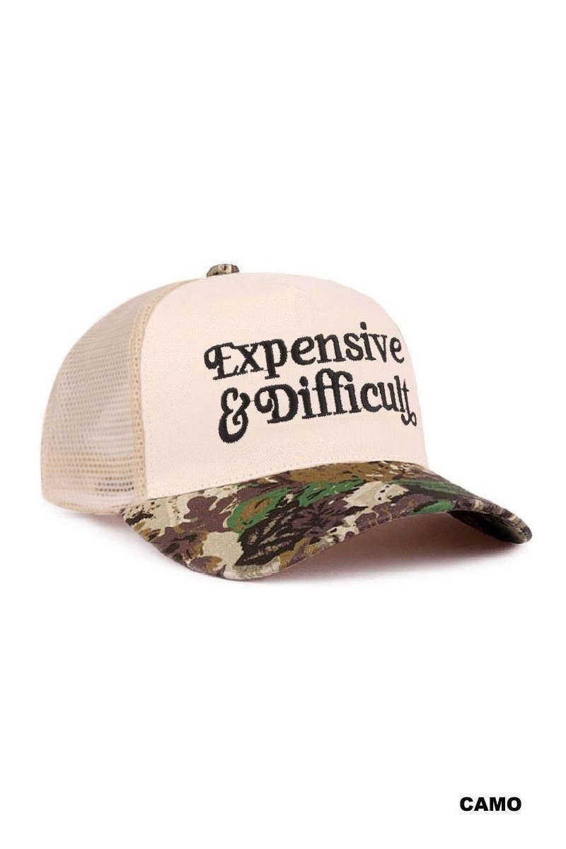 CAMO EXPENSIVE & DIFFICULT MESH SNAPBACK HAT