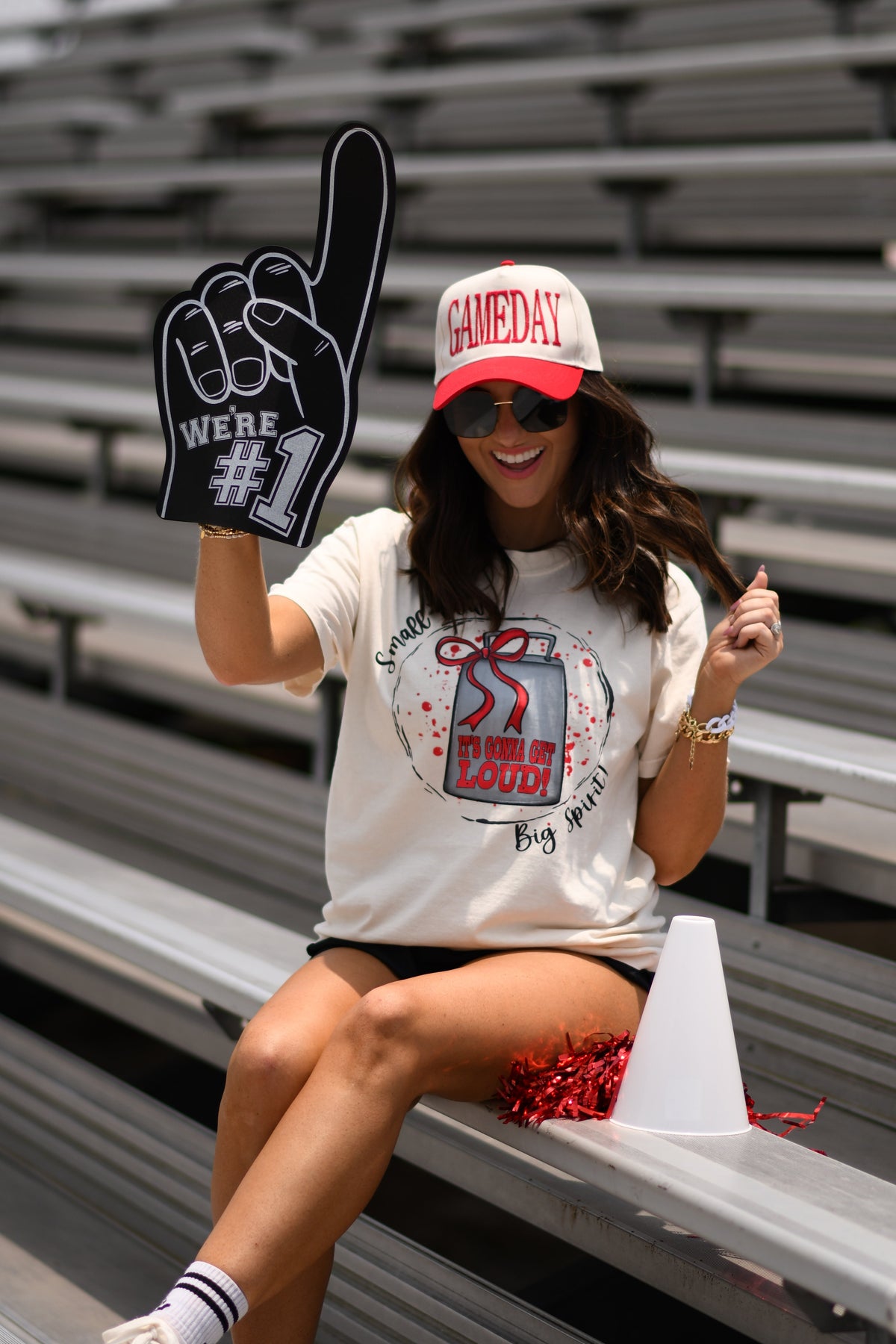 Red Small Town Big Spirit Tee