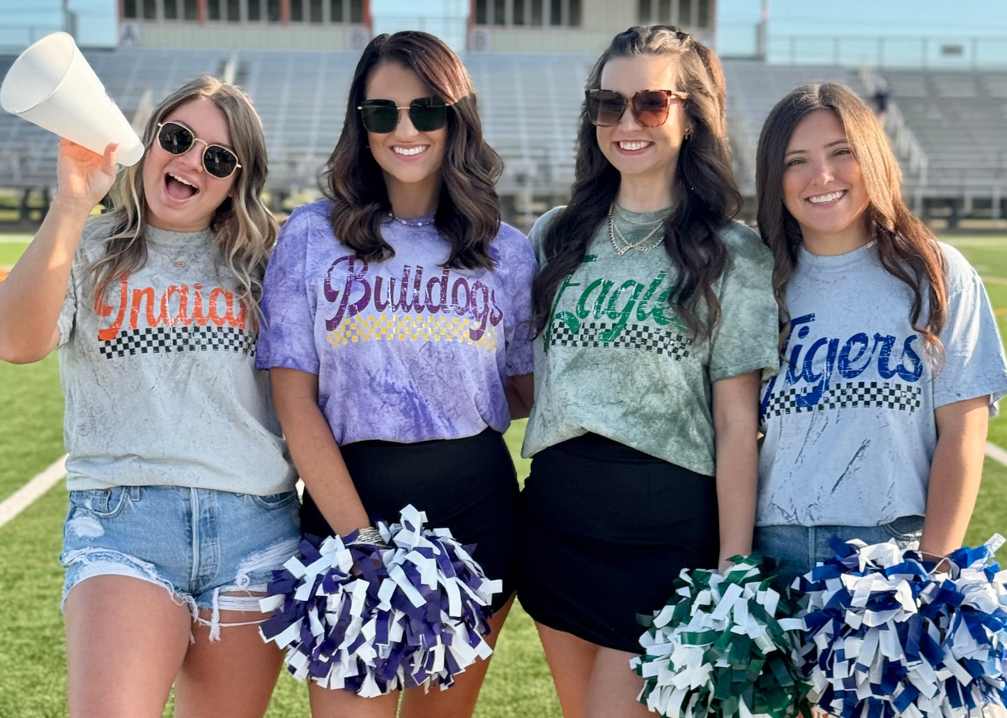 Custom Distressed Checkered Colorblast Tee