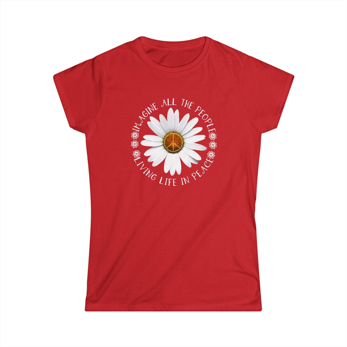 DAISY PEACE CUSTOM TEE - WOMEN'S FLORAL PEACE SIGN T-SHIRT