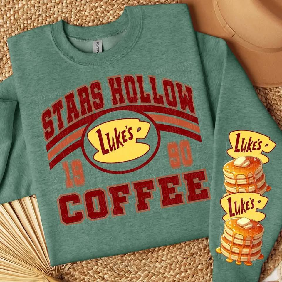 STARS COFFEE SWEATSHIRT W/ SLEEVE PRINT