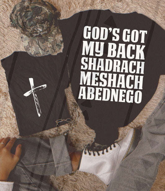 GODS GOT MY BACK - POCKET PRINT DOUBLE SIDED TEE