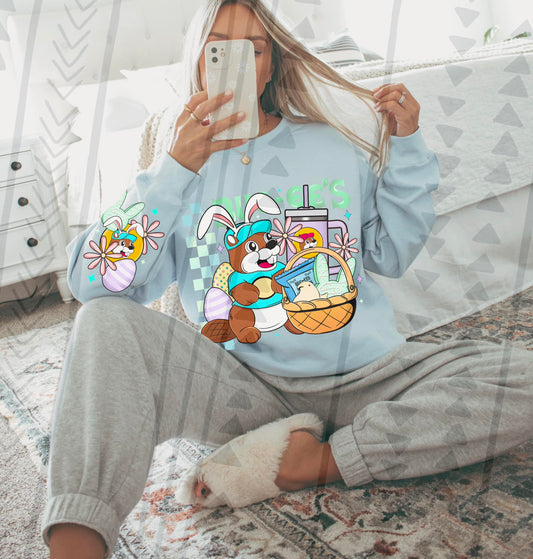 BUCK BUNNY SWEATSHIRT W/ SLEEVE PRINT