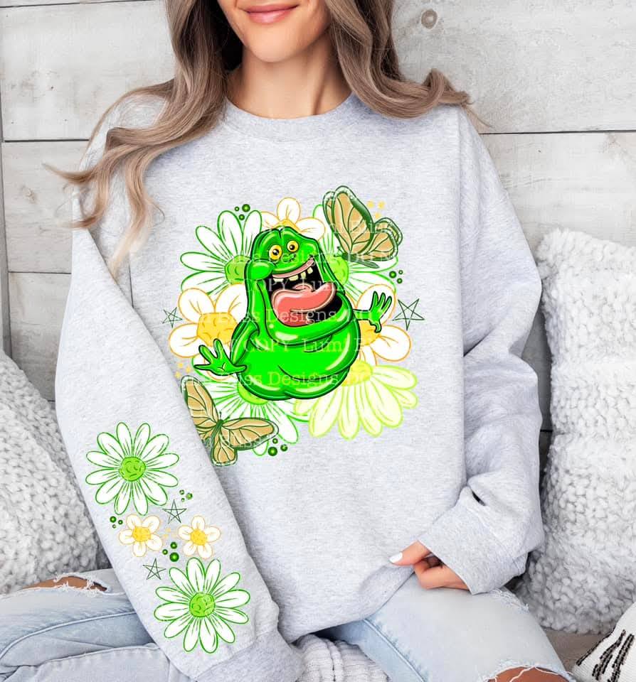 SPRING SLIME SWEATSHIRT W/ SLEEVE PRINT