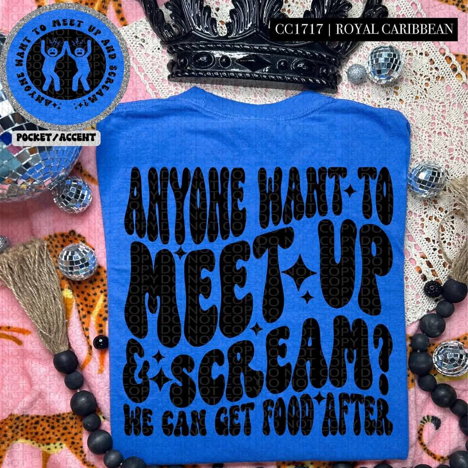 MEET UP AND SCREAM - POCKET PRINT DOUBLE SIDED TEE